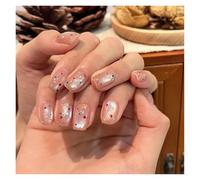 Press On Nails 24pcs detachable cat eyes red wine false nails with glue full cover ballet square almond shiny press on fake tips(Color33)
