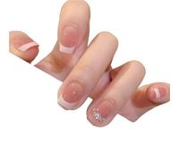 Press on nails 24pcs Detachable Short Press On Nails False Nails Sweet Cool Artificial False Nails Tips for Manicure(Color37)