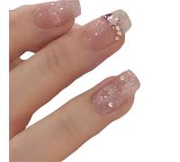 Press on nails 24pcs Detachable Short Press On Nails False Nails Sweet Cool Artificial False Nails Tips for Manicure(56)