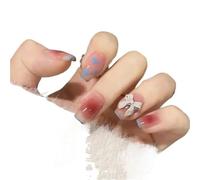 Press on nails 24pcs Detachable Short Press On Nails False Nails Sweet Cool Artificial False Nails Tips for Manicure(Color-64)