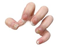 Press on nails 24pcs Detachable Short Press On Nails False Nails Sweet Cool Artificial False Nails Tips for Manicure(Color1)