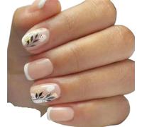 Press on nails 24Pcs False Nails Square Fake Nails Wearable Press On Nail Tips for Manicure(Color19)