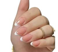 Press on nails 24Pcs French False Nails Press On Design Wearable Simple Nail Tips for Manicure(Color19)