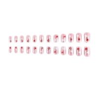 Press on Nails 24pcs Full Cover Acrylic Winter Designs - Glossy Square Artificial Nails for Christmas Parties, Holiday Events, Winter Gatherings | Women, Nail Art