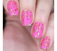 Press on Nails 24PCS Full Coverage Glossy Fake Nails with Easy Application, Valentine's Day Wedding Date Night Nail Art for Women - Reusable Romantic Designs for Bridal Showers & Special