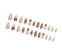 Press On Nails 24Pcs - Glossy Acrylic Fake Nails with Multiple Sizes for Women, Easy Application for Daily Use, Parties, Weddings | Almond Shape, Durable & Reusable Artificial Nails for Teens,