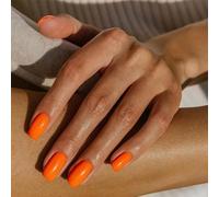 Press On Nails - 24pcs Orange Fake Nails - Short Medium Square False Nails With Glue - Glossy Removable Coffin Acrylic Full Cover Stick On nails For Women Girls Daily Wear DIY Nail Art Gift