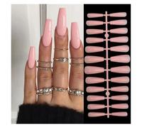 Press On Nails 24pcs Short Round False Nails French Blue Sparkling Pearl White Wavy Love Heart Full Cover Detachable Press On Nail Tips(Color36)