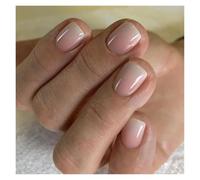 Press On Nails 24pcs Short Square False Nails Press On French Fairy Pink Glitter Gold Diamond Hill Veins Full Cover Detachable Nail Tips(Color28)