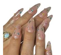 Press on nails 24Pcs Wearable Fake Nails Simple Artificial Press On Nails Tips Art for Manicure(Color19)