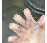 Press On Nails 24pcs Wearable Pink Press On Fake Nails Tips With Glue false nails design Butterfly Lovely Girl false nails With Wearing Tools False Nails(MJ-336)