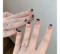 Press On Nails 24pcs Wearable Pink Press On Fake Nails Tips With Glue false nails design Butterfly Lovely Girl With Wearing Tools(E033)