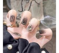 Press On Nails 24pcs Wearable Pink Press On Fake Nails Tips With Glue false nails design Butterfly Lovely Girl With Wearing Tools(H019)
