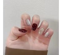 Press On Nails 24pcs Wearable Pink Press On Fake Nails Tips With Glue false nails design Butterfly Lovely Girl With Wearing Tools(MJ-438)
