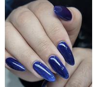 Press On Nails Almond Fake Nails With Glitters Sequins Designs Cats Eyes Glossy Stick On Glues Acrylic Glitters Glues Nail