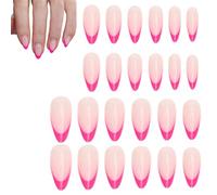 Press on Nails, Almond Fake Tips, 0.5in Reusable Glossy Fingernails, Authentic Easy Application, Salon Quality Finish for 24 Pieces Set, Women, Girls, Manicure, Party Use