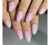 Press On Nails Almond - Findigit Pink Short Press On Nails with Glue for Women, Soft Gel Glue On Nails in 16 Sizes - 32 Stick On Fake Nails Kit, Pink Kiss