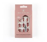 press on nails， Almond Press-On Nails Medium Nude Multicolor With 2 Jelly Glues 24-Piece Set(0061-18)