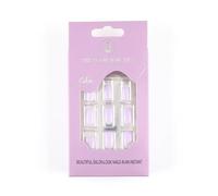 press on nails， Almond Press-On Nails Medium Nude Multicolor With 2 Jelly Glues 24-Piece Set(0061-8)