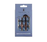 press on nails， Almond Press-On Nails Medium Nude Multicolor With 2 Jelly Glues 24-Piece Set(0063-9)