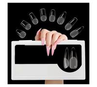 Press On Nails Beautilux Nails 552pcs/box Oval Stiletto Almond Square Coffin French False Fake Soak Off Gel Nail Tips American Capsule(Color2)