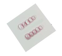 Press On Nails Cat-Eye Fake Nails Handmade Press on Short False Nail Tips Decorated Stick on Trend Solid Color(M-003)