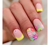 Press On Nails Fake Nails Stick Glues On False Acrylic Artificial False For DIYS Designs Press Nail Coffin Almond French Tip Nail