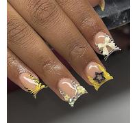 Press On Nails Fake Stick Glues False Acrylic Artificial False For DIYS Designs Nail Coffin Almond French Tip Nail