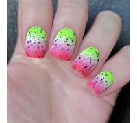 Press On Nails False With Contrast Color Acrylic Stick On Full Covers Artificial For Women 24Pcs Stick On Nail