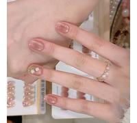 Press On Nails Flower Designs Fake Stick On Cats Eyes Acrylic Fake Gel Polished Glues On 30Pcs Stick On Nail