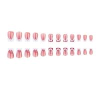 Press On Nails for Women - Full Cover Square Fake Nails with Glossy Valentine Designs, Easy Application & Secure Fit, Reusable Artificial Nails for Valentine's Day, Parties, Weddings & Daily