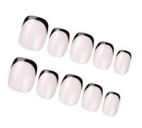 Press On Nails French Tip Square Tips Designs Fake Artificial Acrylic Full Covers Acrylic False Nail Coffin Almond French Tip Nail
