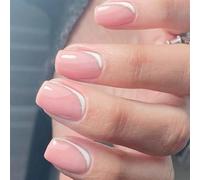 Press On Nails French Tip Square Tips Fake Full Covers False Designs Artificial Acrylic Acrylic Glues On Nail For Women Clear