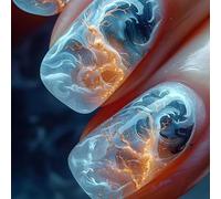 Press On Nails French Tips Fake Square False With Flame Designs Full Covers Artifical Acrylic Gifts Design False Nail