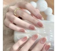 Press On Nails Glossy Glitters Fake Nails Stick On Nails Cats Eyes Acrylic