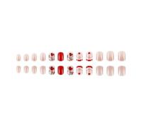Press On Nails Heart French Tip False Acrylic Stick On Enhancing Your Styles For Weddings Parties 24Pcs Nail Accesories