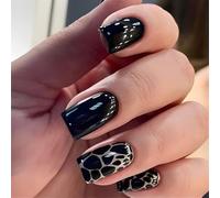 Press On Nails - Leopard Print Design, Full Cover Reusable Artificial Nails for Women & Girls, Perfect for Party, Daily Wear & Special Occasions