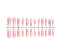 Press On Nails Long Square Stick On Nails With 3D Bows Designs Nails Accesories Full Covers Artificial Nails For Women