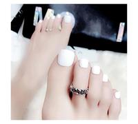 Press On Nails Nude Color Press on Toenails Full Cover Solid Fake Toes Nails Short Square False Nail Tips for Summer Women Feet Decor(Color3)