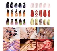 Press on Nails, Packs Pcs) False Nails with Glue Stickers, 6 (144 Box