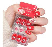 press on nails， Press-In Nails Medium Almond Multicolor Pack Of 30 With Nail Glue And File(S27-DS48109)