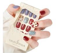 press on nails， Press-In Nails Medium Almond Multicolor Pack Of 30 With Nail Glue And File(VS11-58110)