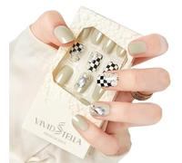 press on nails， Press-In Nails Medium Almond Multicolor Pack Of 30 With Nail Glue And File(VS11-58113)