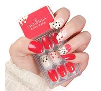 press on nails， Press-In Nails Medium Almond Multicolor Pack Of 30 With Nail Glue And File(VS27-DS48106)