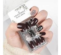 press on nails， Press-In Nails Medium Almond Multicolor Pack Of 30 With Nail Glue And File(VS27-DS48102)