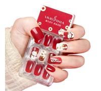 press on nails， Press-In Nails Medium Almond Multicolor Pack Of 30 With Nail Glue And File(VS27-DS48105)