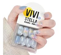 press on nails， Press-In Nails Medium Almond Multicolor Pack Of 30 With Nail Glue And File(VS29-DS58147)