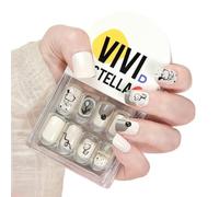 press on nails， Press-In Nails Medium Almond Multicolor Pack Of 30 With Nail Glue And File(VS29-DS58201)