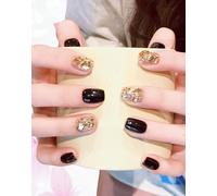Press On Nails Pure Handmade Nails Reusable Fake Nails Stick on French Tip False Nails Acrylic Soft Solid UV Art Gel Nail For Girl Women Daily Gift Holiday Fit All Fingers (Q071, One Size)