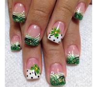 Press On Nails Set Stick On Nails Green Shamrock False Nails Party Nails Accessories For Patrick's Day Celebrations
